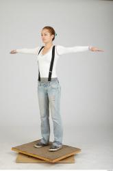 Whole Body Woman T poses Casual Slim Studio photo references